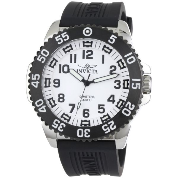 Invicta Mens Pro Diver Swiss Black Polyurethane Luminary Collection 