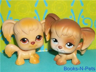 LPS COCKER SPANIEL PUPPY DOG LOT~#26 GOLDEN & #200 TAN~Littlest Pet 