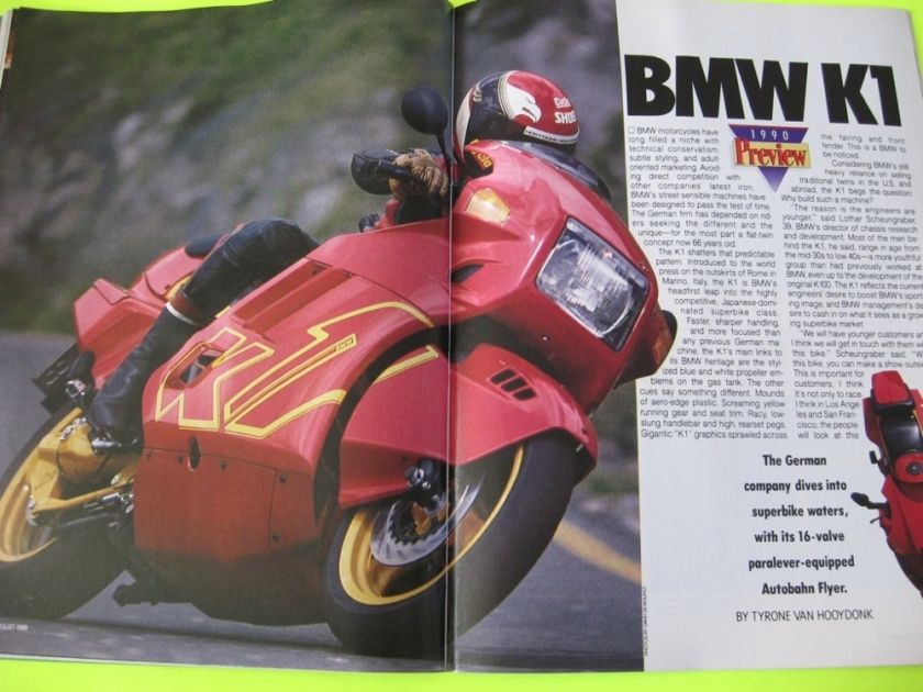 Cycle 1989 Mag, Virago 1100 Voyager K1 Bimota YB6 FZR  