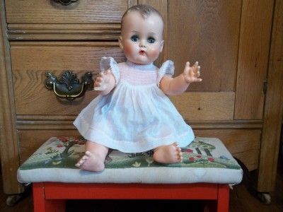 Vintage 50s Ideal Betsy Wetsy doll 15 inch beautiful dress diaper 