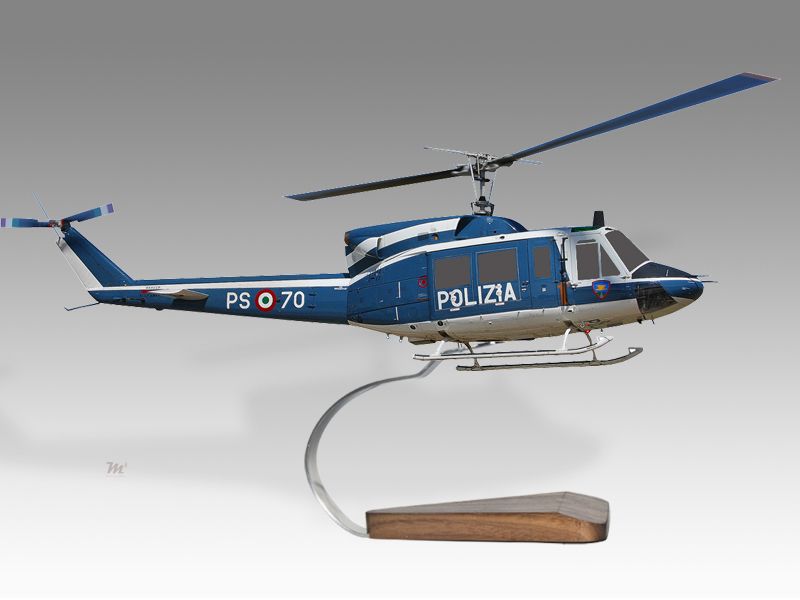 Agusta AB   212AM Italy Police Wood Helicopter Model  