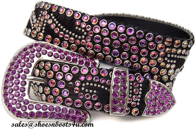 KIPPYS KIPPY VOLCANO AMETHYST SWAROVSKI CRYSTAL BUCKLE BELT M 32 NEW $ 