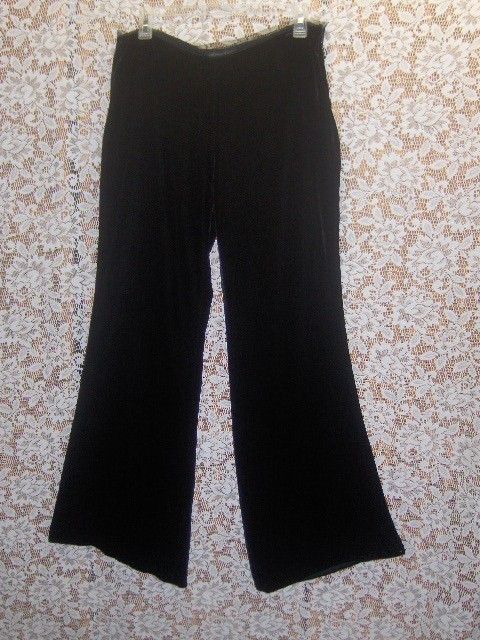 Womens Black Velvet VIVIENNE TAM Wide Leg Pants Size 8  