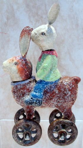 EASTER Rabbit with Bucket Eggs RESIN Bunny TA 159 EAS  