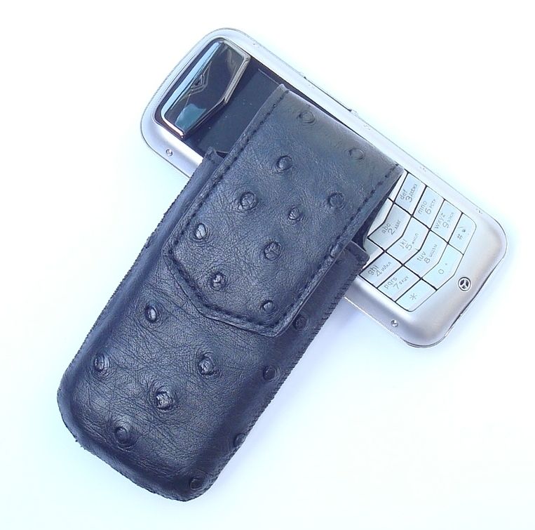 GENUINE OSTRICH LEATHER CASE FOR VERTU CONSTELLATION  