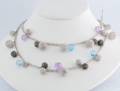 New Sterling Silver Roberto Coin Necklace Topaz & Amtyz  