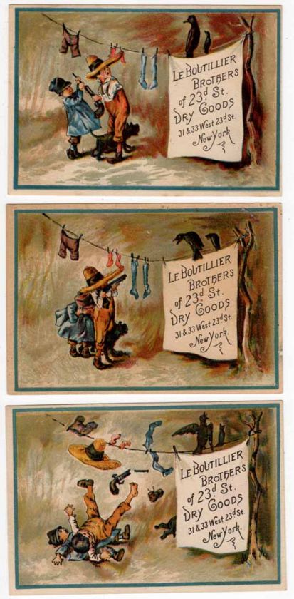 Three Victorian Trade Cards for LeBoutillier Brothers Dry Goods in New 