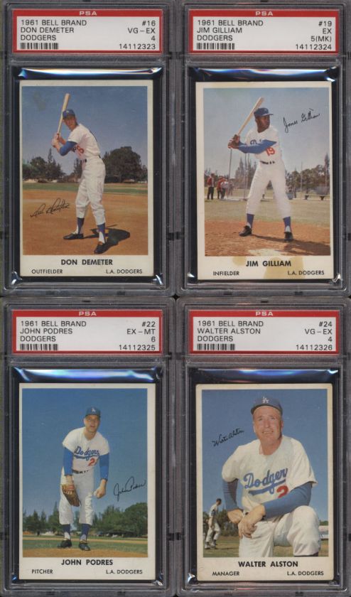 1961 Bell Brand Dodgers complete set PSA graded  