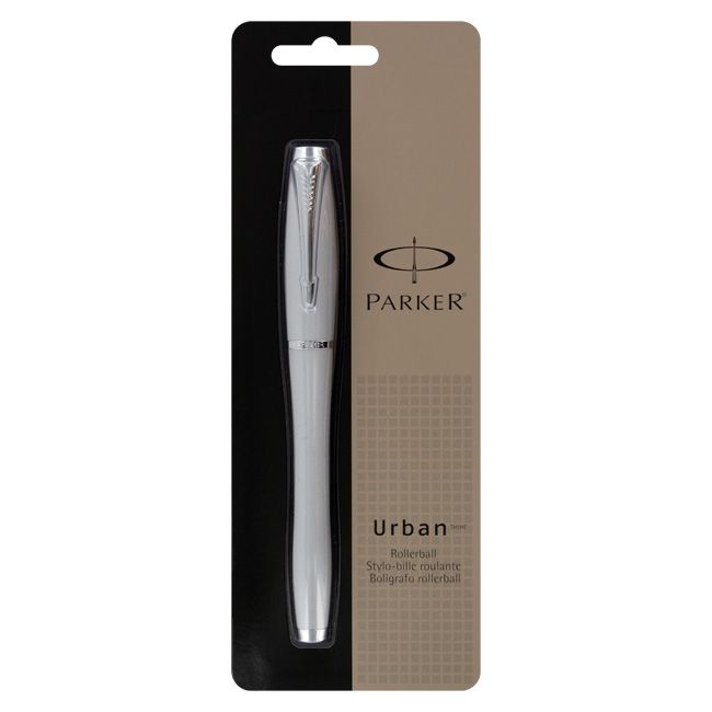 Parker Urban Rollerball Pen, Black Ink, Medium Point, Silver Barrel 