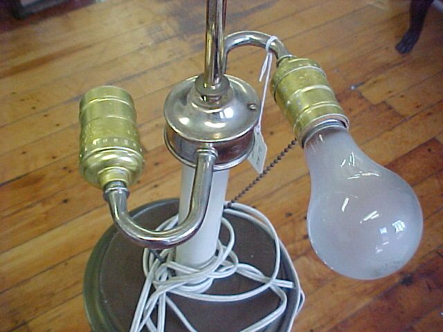 Antique Ornate Cast Brass Floor Lamp Twin Bulbs  