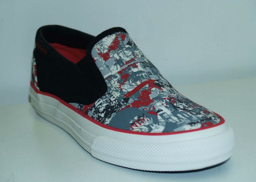 Converse Skid Grip Slip On Black/Red Street Sz 3 9.5  