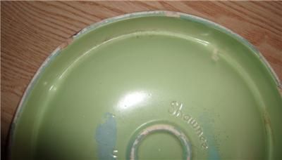 SHAWNEE ART DECO BULLSEYE COTTAGE GREEN ASHTRAY  