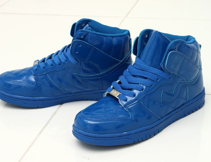 NEW Womens Shiny Blue Hi High Top Sneakers Trainers Shoes NWT size US 