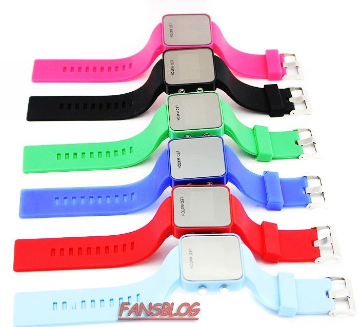 NEW JELLY SILICONE LED DAY DATE DIGITAL UNISEX WRIST WATCH LW  