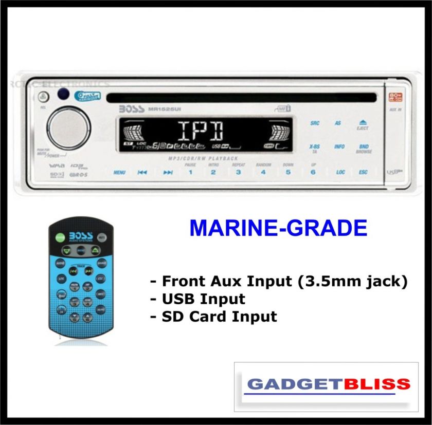 BOSS AUDIO MR1525UI MARINE STEREO 320W CD USB  HEAD UNIT WITH 