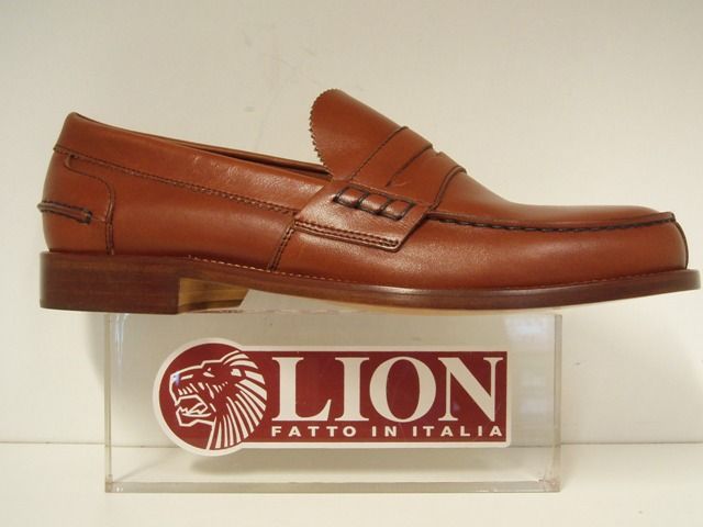 LION 1737 SCARPE UOMO COLLEGE MOCASSINI CUOIO N. 45  