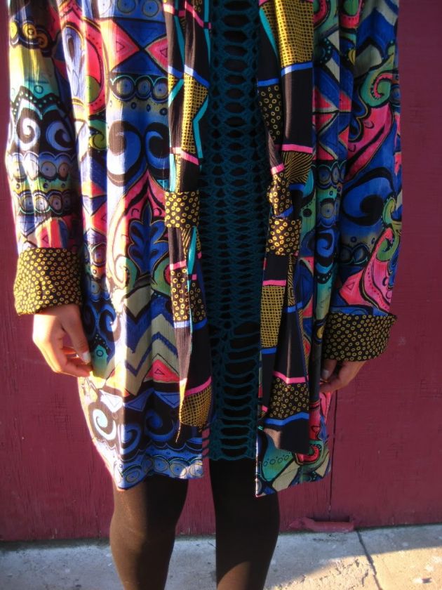 Ethnic Vintage Art Deco Avant Garde Scarf Gypse Oversized Tribal Dress 