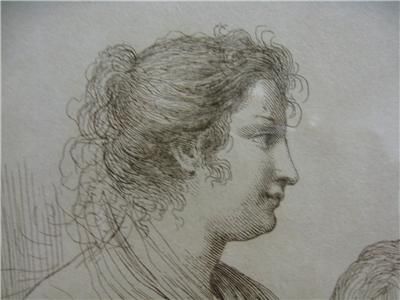 BARTOLOZZI ENGRAVING TWO YOUNG WOMEN 1800  