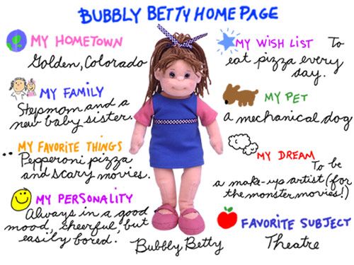 TY Beanie Boppers BUBBLY BETTY 13 Plush DOLL Ret MWMT  