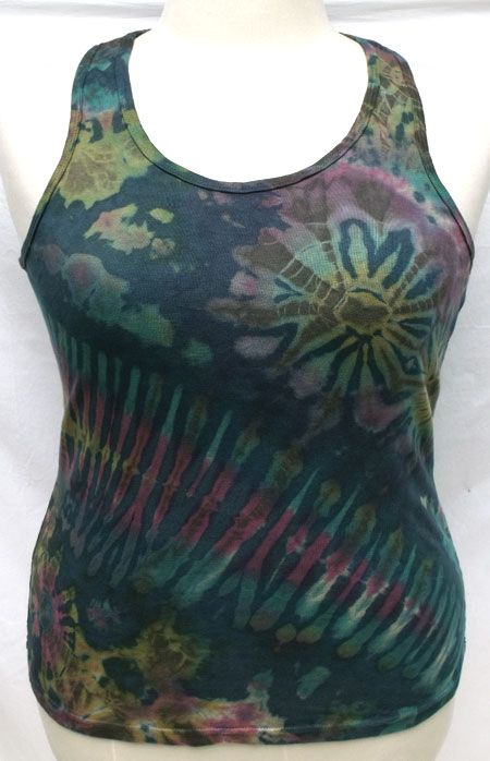 Gypsy Tie Dye Racer Back Tank TOP Yoga Cami Sz XL T2348  