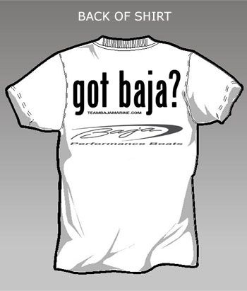 TEAMBAJAMARINE Got Baja? Boat White Outlaw Tee Shirt  