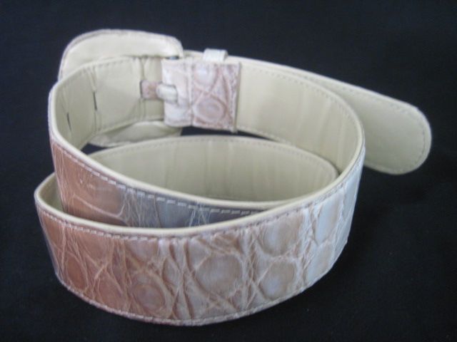 TITTI DELLACQUA Ivory Alligator Belt Sz S  