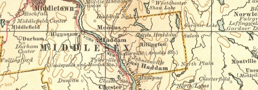 CONNECTICUT & Rhode Island; Inset map Newport, 1903  