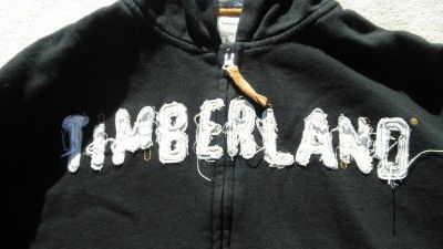 TIMBERLAND ZIP UP DISTRESSED HOODIE SWEATSHIRT BOYS SIZE M 12 14; EUC 