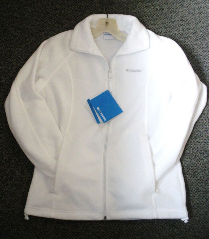 COLUMBIA WOMENS BENTON SPRINGS FLEECE JACKET   WHITE   M, L   NEW 