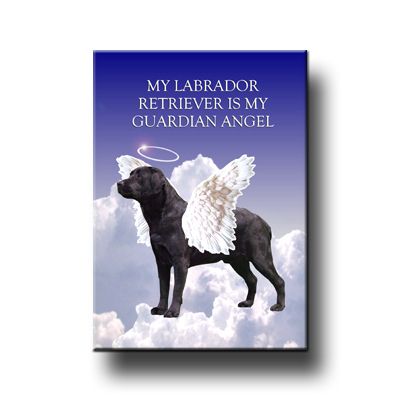 BLACK LABRADOR Guardian Angel FRIDGE MAGNET New DOG  