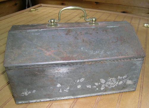 1780 Dome Top Tin Tole Spice Box PA DUTCH ORIGIN Decor.  