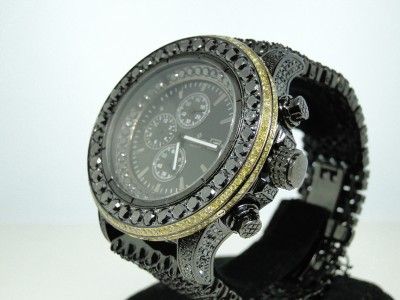 18 CT ICETIME JOE RODEO JOJO CANARY/BLACK DIAMOND WATCH  