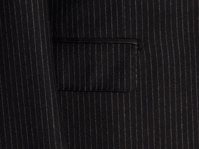   1295 Black Light Flannel Pinstripes150s Wool Mens Dress Business Suit