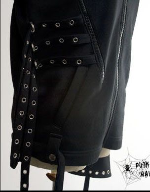 visual kei punk rock fashion t shirt top gothic lolita black jacket 