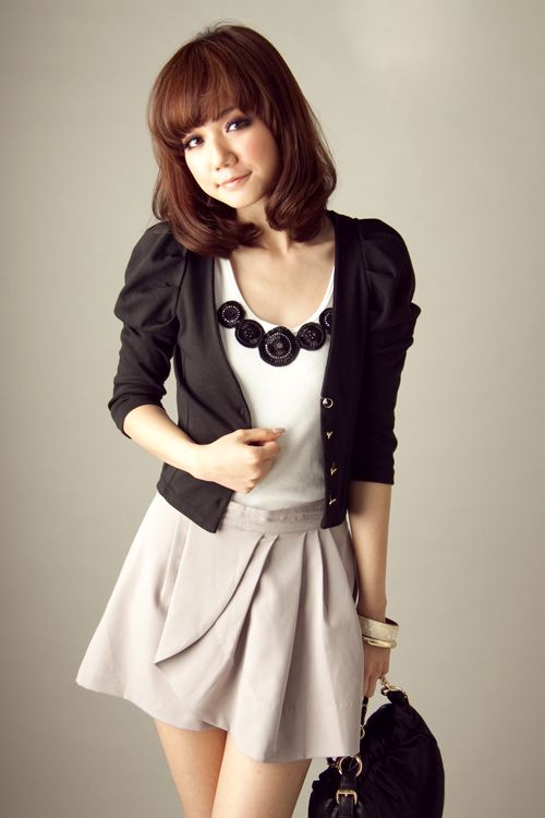 Cute Womens blazer Jacket suit short sleeve casual blazers jackets 