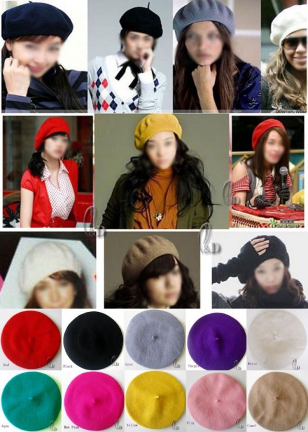 Unisex Wool French Beret Newsboy Hat Cap Tam hat004  