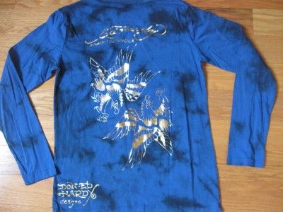 NWT KIDS ED HARDY BLUE LONG SLEEVE EAGLE SHIRT SZ SM  