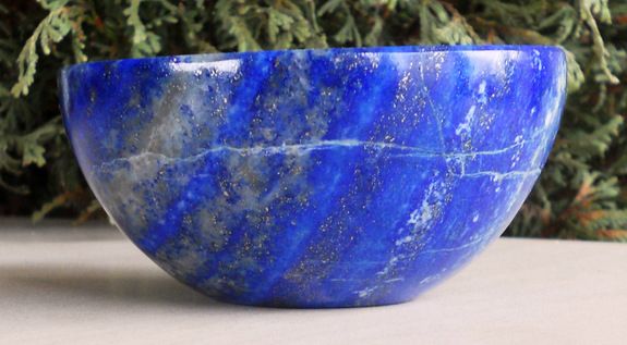 LAPIS LAZULI HANDCARVED 75 MM PURE GEM STONE BOWL   UNIQUE  