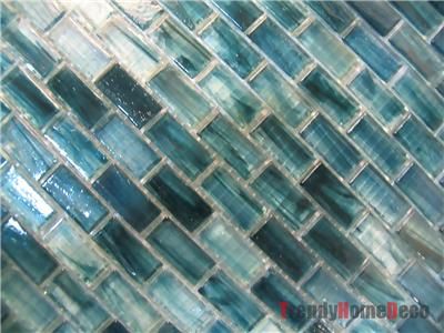 1SF   Blue Recycle Glass Mosaic Tile backsplash Kitchen wall sink bath 