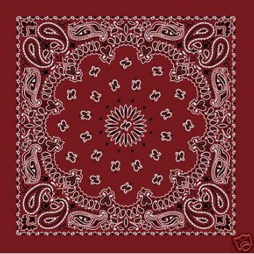 DOZEN *USA Made BURGUNDY WINE Paisley BANDANA BANDANAS  