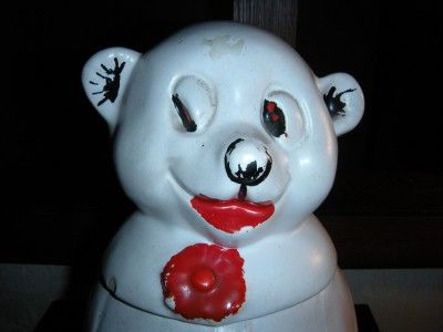 RARE VINTAGE McCOY POTTERY BEAR COOKIE JAR  