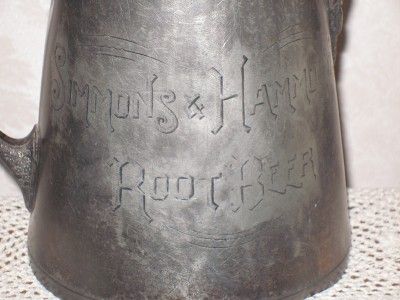   SIMMONS & HAMMONDS ROOT BEER Tankard Pitcher Soda Fountain Ad  