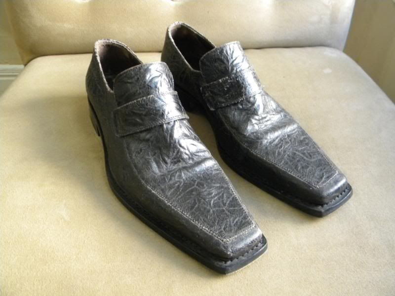 DSQUARED² SUPER RARE BLACK CRACKED LEATHER DRESS CASUAL LOAFERS SHOES 