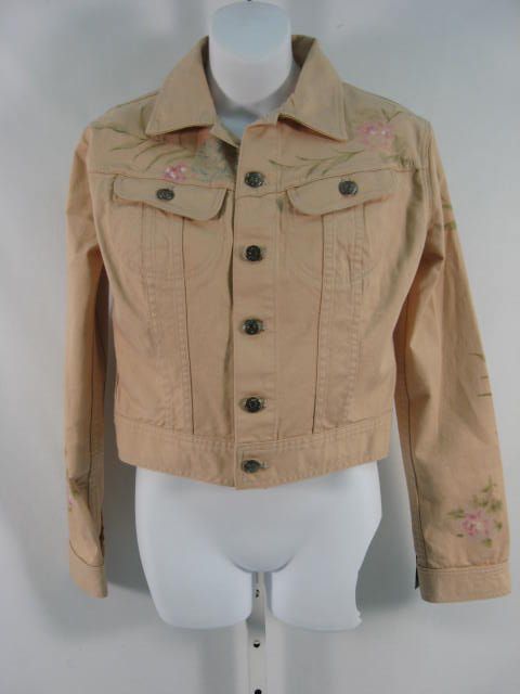 NWT RALPH LAUREN Pale Pink Handpainted Denim Jacket S  