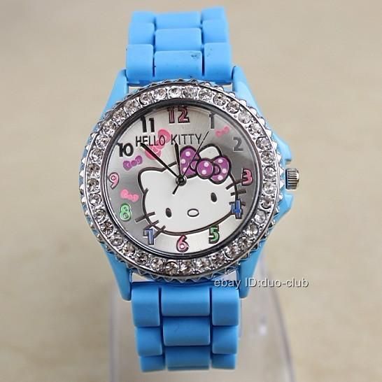 1Pcs Hellokitty Silicone Band Quartz Wrist Watch For Unisex 7 Color 