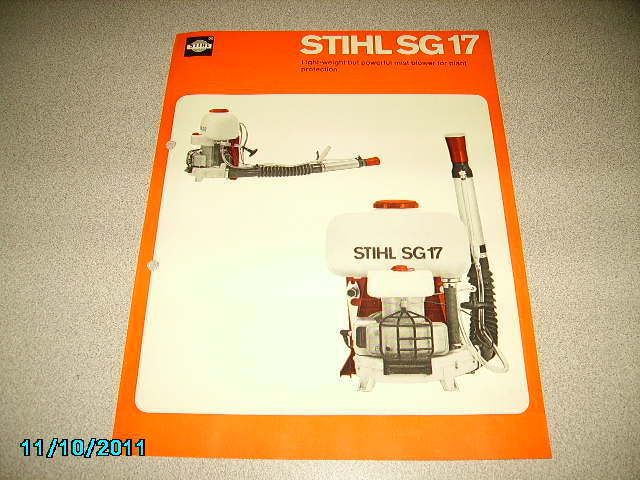 STIHL VINTAGE CHAIN SAW SG17 SALES BROCHURE  