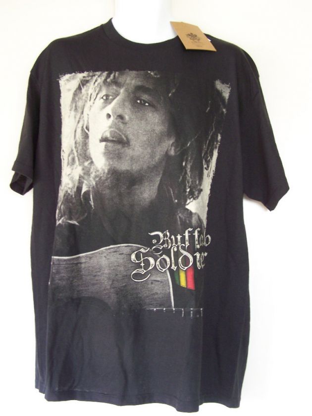 NEW Bob Marley Buffalo Soldier Mens T Shirt Tee Size XL in Black NWT 