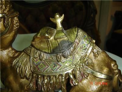 ANTIQUE STUNNING RARE CAMEL FIGURINE INKWELL  