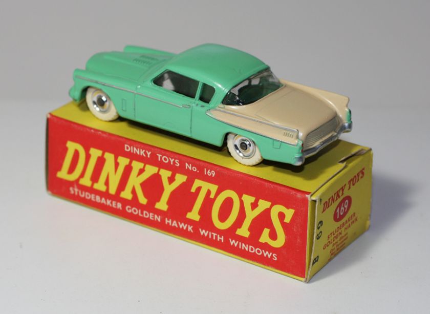 DINKY TOYS 169 STUDEBAKER GOLDEN HAWK SPUN WHEELS VNMIB  