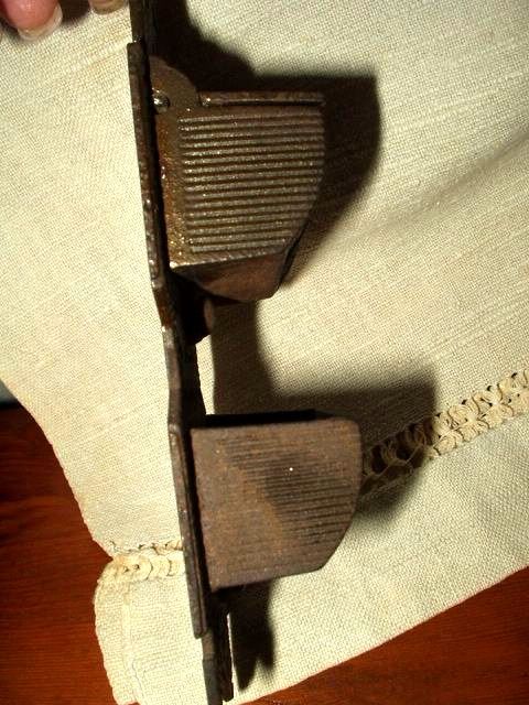   Primitive Victorian Cast Iron Double Match Safe Holder W/ Strikers